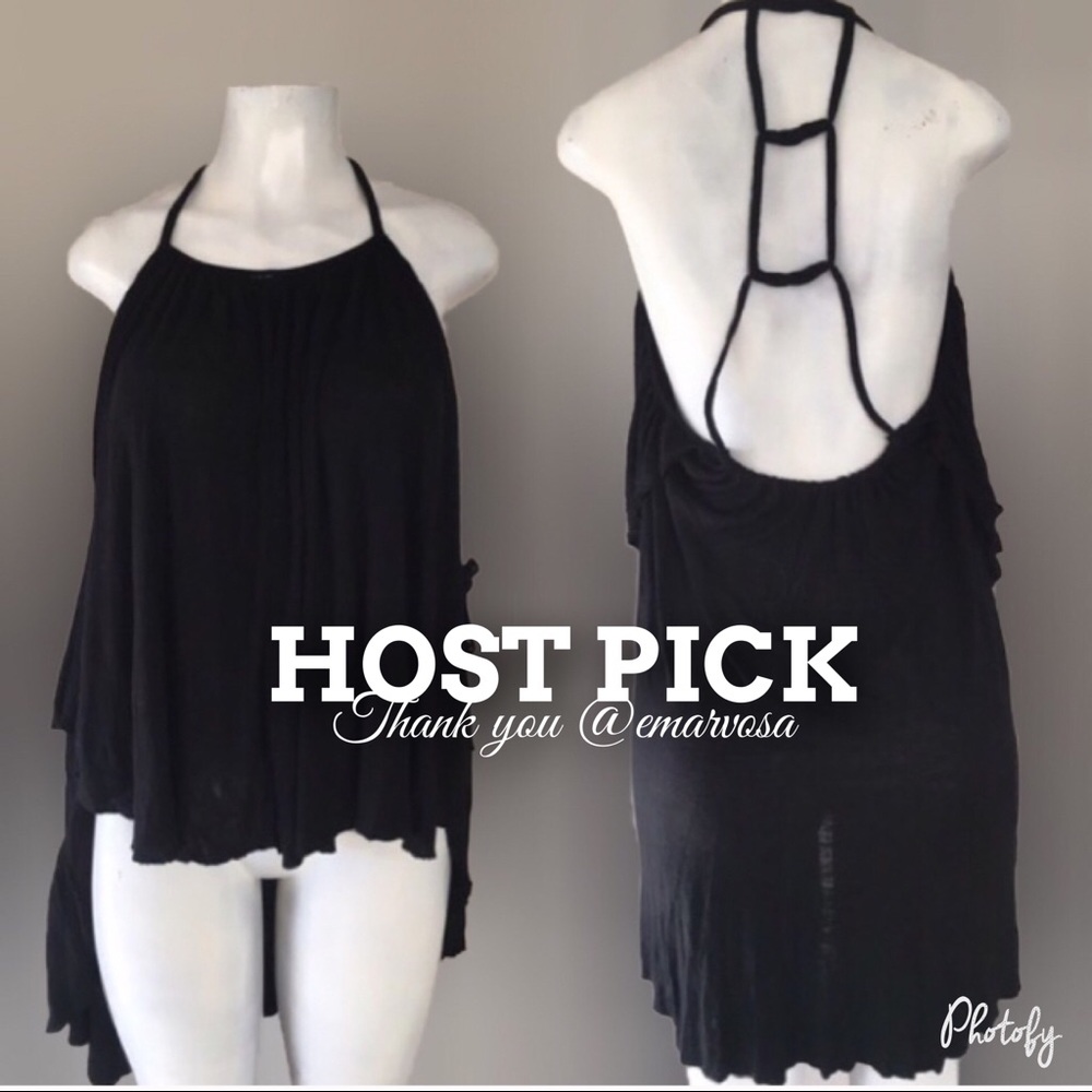 RARE FREE PEOPLE Halter Ladder Style Back Hi Low Tulip Swing Tank - Picture 1 of 8